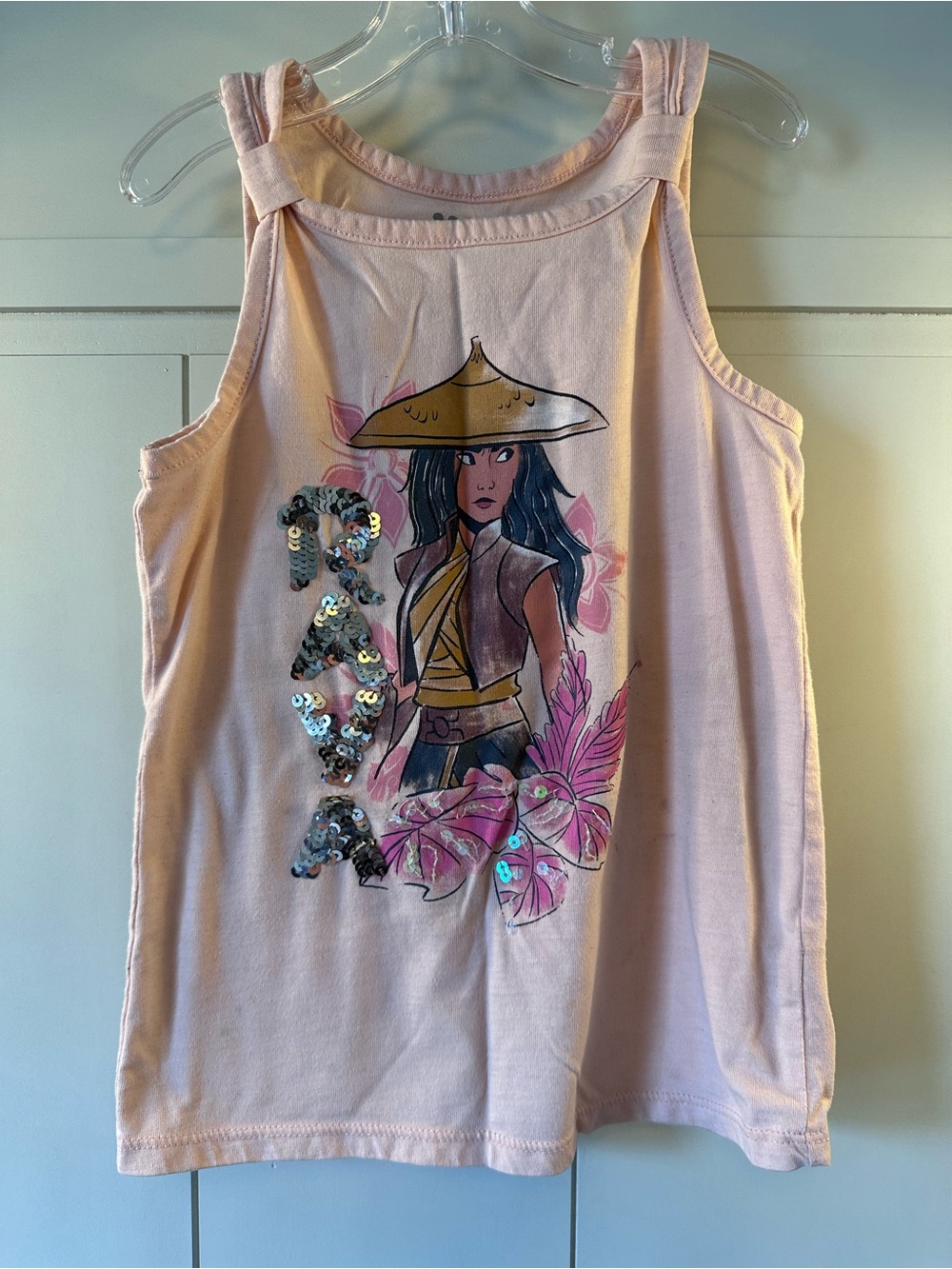 Disney Light Pink Graphic Tank with Sequin Detail